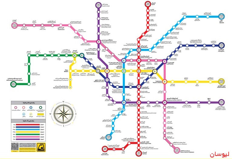 نقشه مترو تهران جدید 1403